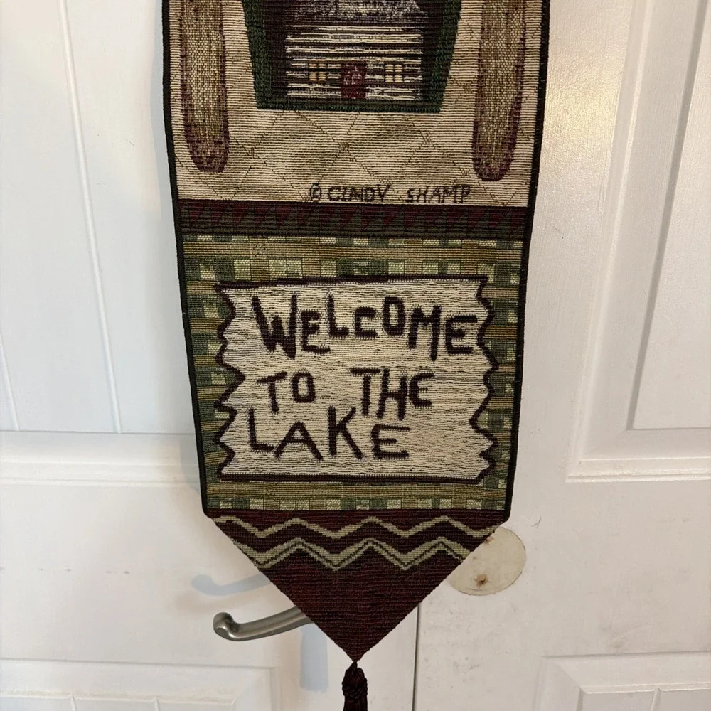 Lake Getaway Welcome To The Lake Outdoors Fishing Tapestry Wall Hanging Bellpull